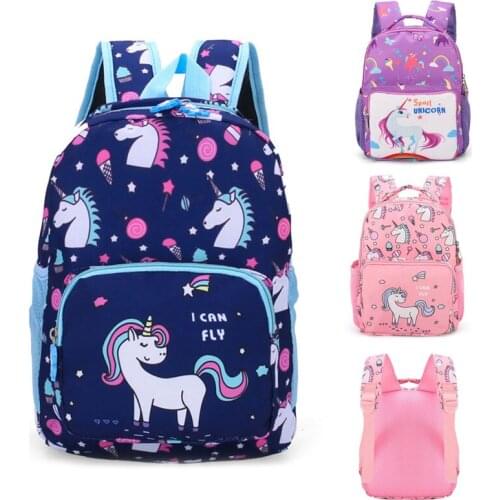 3 kinds of pony unicorn cartoon cute kindergarten school bags 3-6 year old boys and girls baby travel backpack