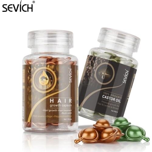 Sevich 30PCS/Bottle Hair Vitamin Capsule Ginger Hair Growth Capsule Anti Hair Loss Nourishing Hair Treatment Keratin Complex Oil