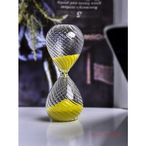 Funny Twisted Glass Hourglass 15 Minutes Time Timer Kids Creative Colorful Sand Clock Unique Child Room Desktop Decor Sandglass