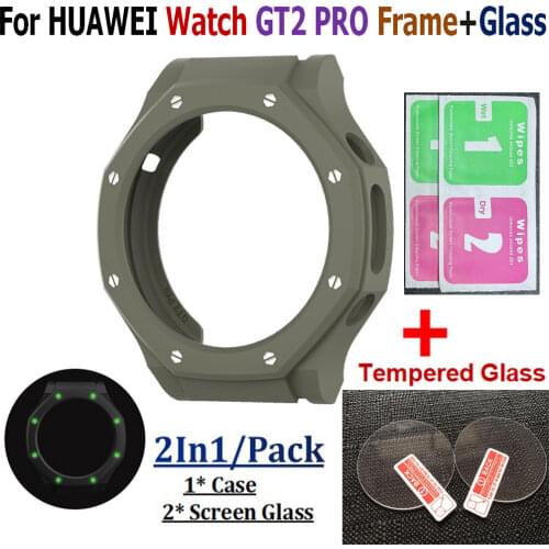 Shell For Huawei GT2 gt 2 PRO Watch band Protector case TPU Cover Frame for Huawei GT2 Pro Screen Film Protective Glass Bracelet