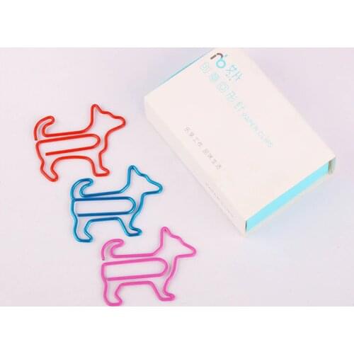 Puppy Animal Shaped Paper Clip Shool Stationary Office Clip Paperclips Metal Accesorios De Oficina Clips Paper Kawaii Stationery
