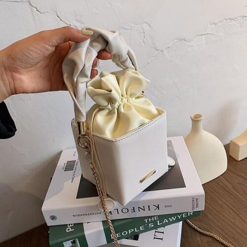 Women bags designer Fashion trend drawstring bucket female bag small chain clamshell lady handbag box messenger bag 2020 new