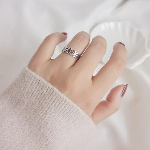 Bijoux 2019 New Designer Silver Color Vintage Rings For Women Adjustable Size Ring Party Gift Bridal Jewelry Anillos