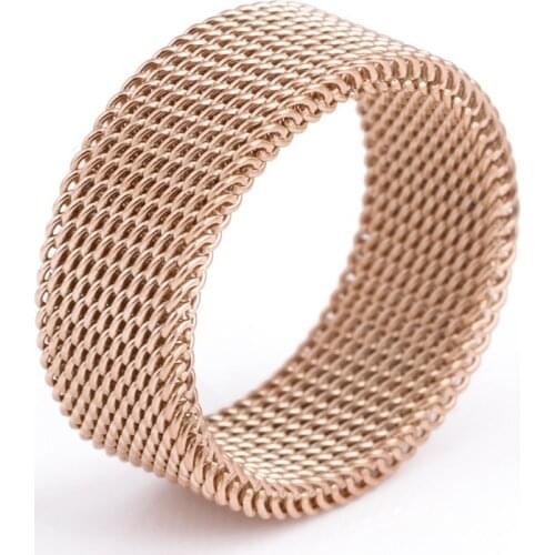 2021 Hot Sale Fashion jewelry Titanium steel soft net ring unisex Crystal from Swarovskis 2 Colors Simple wild Fit Women Party