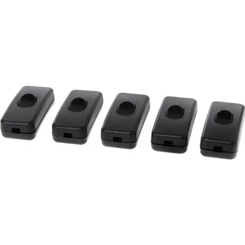 5 Pcs AC 250V/125V 2A Plastic ON/OFF Button In Line Cord Switch