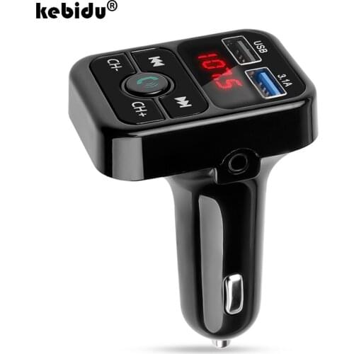 Kebidu Car Charger Wireless Bluetooth Chargers FM Transmitter LED MP3 Player Charger Dual USB Handsfree 5V 2.1A Car Accessories