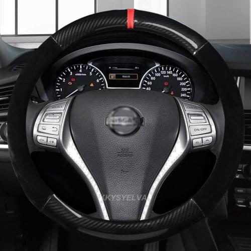 Car Steering-wheels Cover 37 38cm 15" for Nissan Juke Kicks Rogue Sport Qashqai X-Trail Murano Xterra Pathfinder Armada Quest
