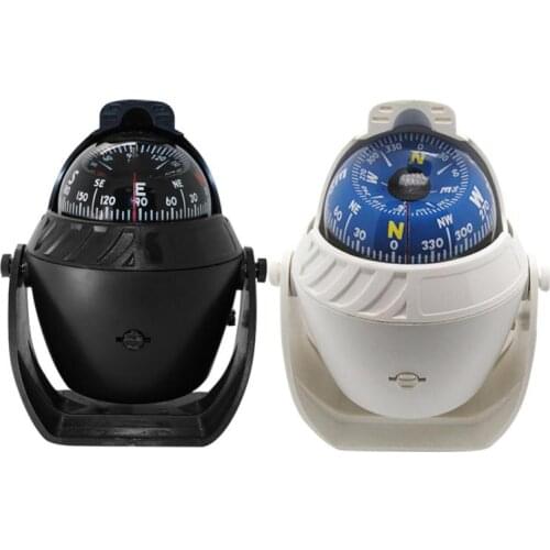 Car Compass Car Decoration Ball Bracket Yacht Compass Magnetic Declination Adjustment Function LED Lighting Spherical Compass