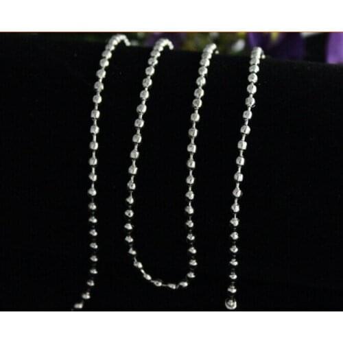 Free Shipping 500 Pcs/lot Sliver Iron Metal Jewelry Link DIY Necklace Chains Iron Silver Chain beads: 24'' 2.4MM Bead chain