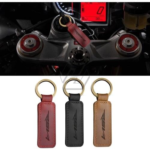 For Aprilia RSV4 Motorbike Key Motorcycle Keychain Cowhide Key Ring