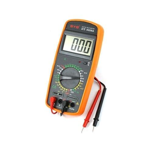 Electrical AC DC Volt Amp Ohm hFE Temp Freq Diode Capacitor Test Analogue Multimeter w Lead