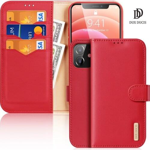 For iPhone 12 6.1" DUX DUCIS Hivo Series Flip Cover Luxury Leather Wallet Case Full Good Protection Steady Stand