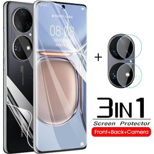 3-in-1 Hydrogel Soft Film For Huawei P50 Pro P 50 50P HuaweiP50 P50Pro Back Screen Protector Camera Lens Glass