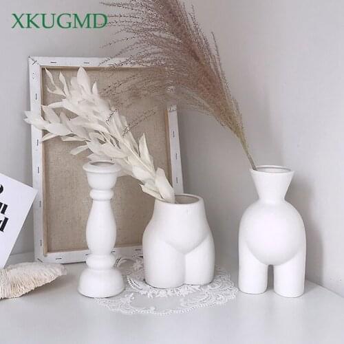 Hot New Modern Ceramic Body Art Crafts Vase Dried Flower Arrangement Flower Pot Balcony Plant Pot Home Decoration Ornaments