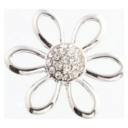 Crystal Flover Snap Button Fit Snap Bangles&BraceletSnap Button Charms For 18mm Snap Button Jewelery 10pcs/lot