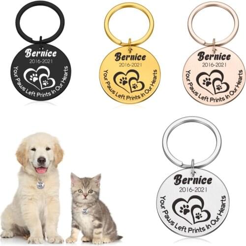 Pet ID Tags Engraved Dog Cat Name Tags Free Engraving Personalized Necklace Custom Tag Dog Accessories Pet Collar Id Tags