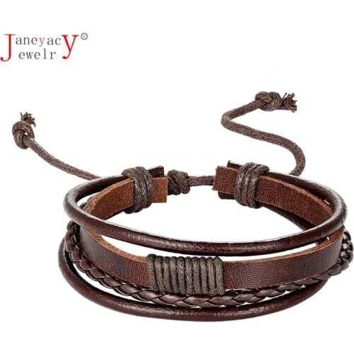 JANEYACY Men's Leather Bracelets