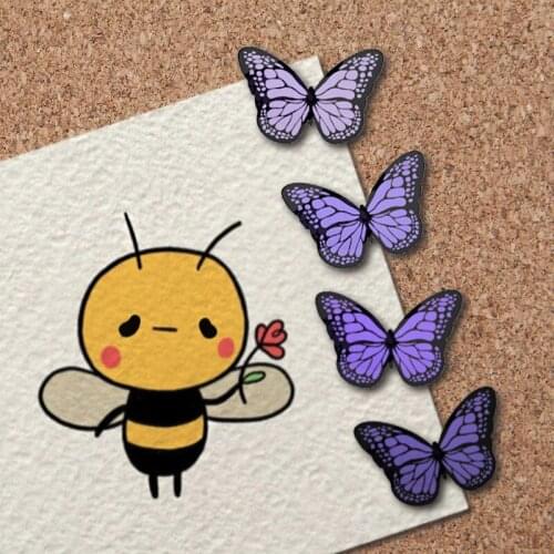 Butterfly Pushpins Purple 4 Colors Push Pins Creative Colorful Pushpin Message Board Cork Pushpin Decoration Home Office Decor