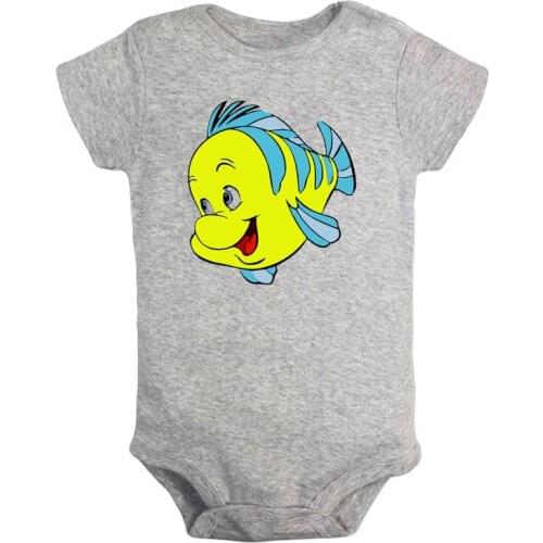Funny Cute Fish Flounder Owl Newborn Baby Girl Boys Clothes Short Sleeve Romper Jumpsuit Outfits 100% Cotton Christmas Gift