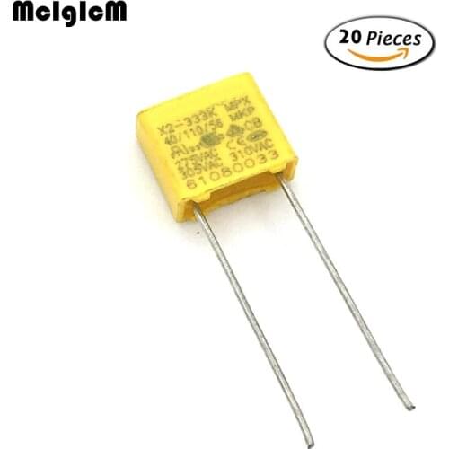 MCIGICM 20pcs capacitor X2 capacitor 275VAC X2 Polypropylene film capacitor 0.033uF 33nF Pitch 7.5mm