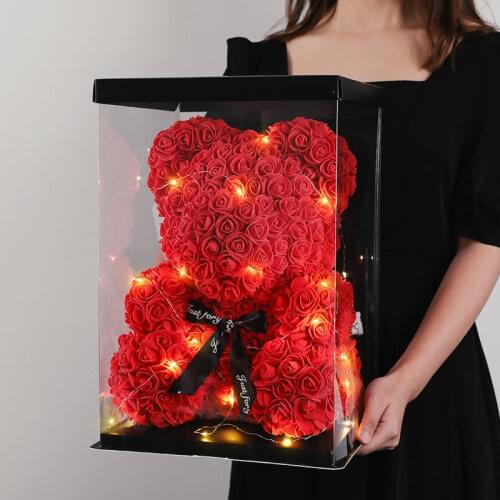 Rose bear simulation flower Valentines Day mothers day gift rose flower bear birthday gift teddy bear simulation rose