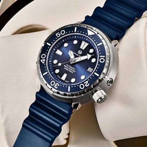 PAGRNE DESIGN Diver Mens Mechanical Watch Top Brand Ceramic Bezel Sapphire Glass Sports Clock 300M Waterproof Automatic Watches