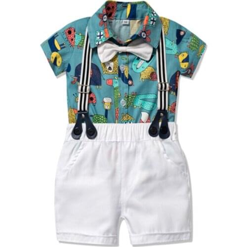 Boy Clothes Cartoon Baby Newborn Children Rompers Suit Cute Short-sleeves Boys Outfits My First Birthday Gift 3 9 12 24 Months