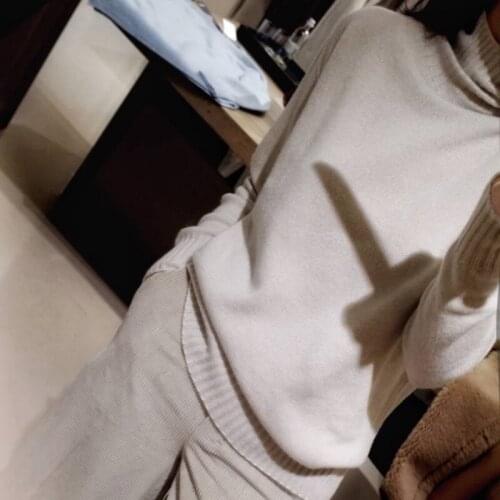 Fall Winter 2019 simple long sleeve turtleneck cashmere sweater women