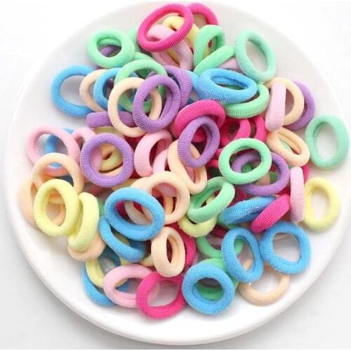 100Pcs 2.5CM Elastic Hair Rope Girl Hair Accessories Hair Band Rubber Band Small Gifts Children Gift Head Rope Wholesale