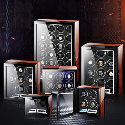 Luxury automatic watch box with LCD touch screen wooden watch accessory box remote control watch winder