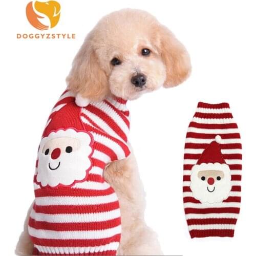 Dog Christmas Sweater Santa Claus Winter Warm Knit Clothes For Dogs Chihuahua Pet Costumes For Small Medium dogs DOGGYZSTYLE