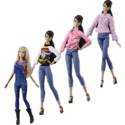 Shirt Coat Jeans Trousers 1/6 BJD Clothes For Barbie Doll Outfits Set Fashion Tops Pants Casual Wears 11.5" Dolls Accessories