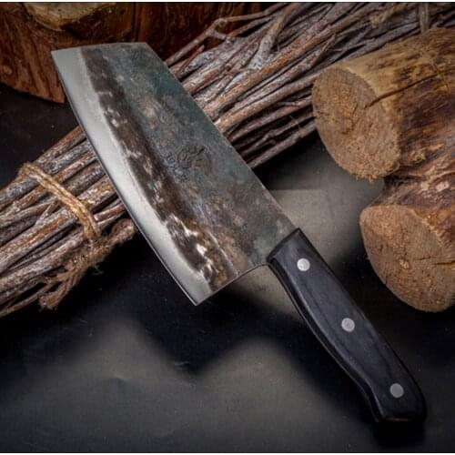 Hand forged kitchen knife High carbon steel meat cleaver Kitchen sharp slice knife Professional Tang knife Fish kill knife