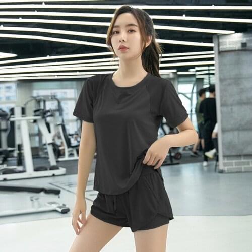 Sports Shirts Women Mesh Patchwork Breathable Yoga Tops Quick-Dry Fitness Short Sleeve Shirts Gym Workout Running Loose T-Shirts