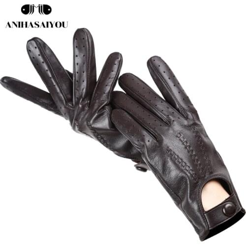 Upscale drive sheepskin mens gloves,Comfortable soft mens leather gloves,multicolor fashion touch gloves - 2003