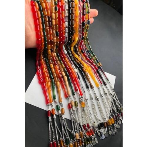 Pres Amber Amber Tassels Rosary Misbah Muslim Rosary Ottoman Turkey Analogize Zikirmatik Misbah tasbih misbaha stone beads