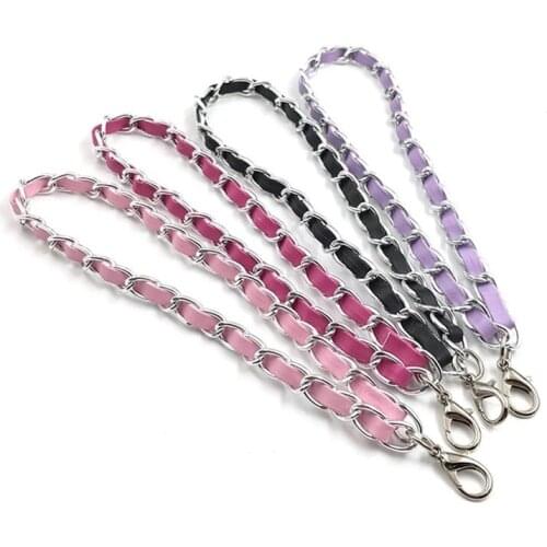 Women Bag Handle 18cm DIY Replacement Wrist Strap Chain Accessories PU Leather Purse Belt Fashion Metal Short Hand Chain New