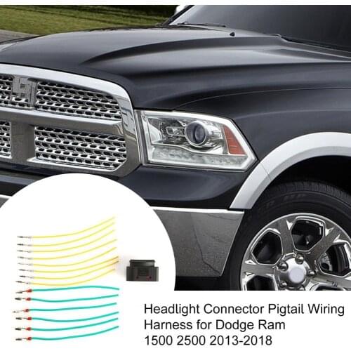 45% Hot Sales!!! Headlight Connector Pigtail Wiring Harness 68305265AA for Dodges Ram 1500 2500 2013-2018