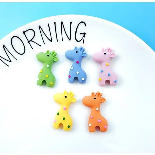 6pcs Jewelry Charms Flat Back Cartoon Giraffe Kid Shoes Decoration Make Croc Accessories Jewelry Decorate Findings