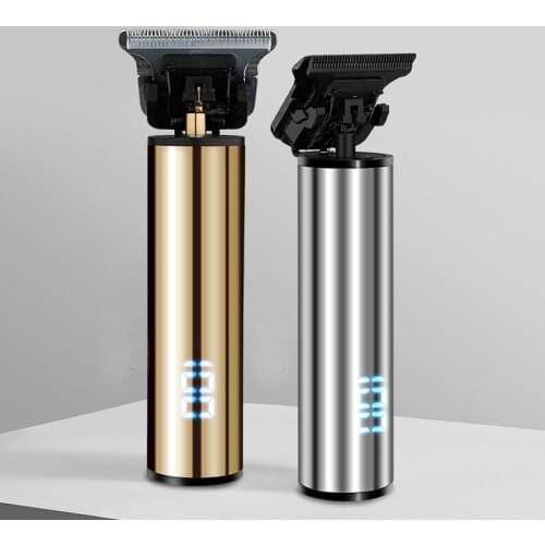 Cordless electric hair trimmer rechargeable hair clipper LCD haircut machine beard trimmer hair cutter oil head white engraving