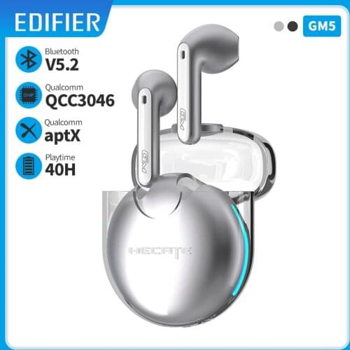 EDIFIER GM5 true wireless gaming earphone Qualcomm aptX Bluetooth V5.2 low latency 40h Extended Playback Time tws gaming earbuds