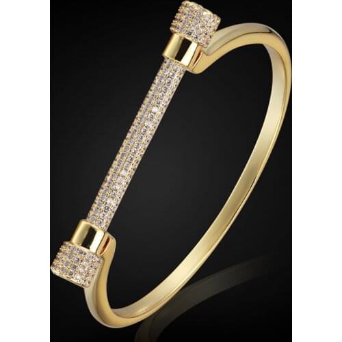 Brand Copper Bangles For Women Men Jewelry Cubic Zirconia Bracelet&bangle Women Summer Style Bangles Jewelry Bijoux Pulsera