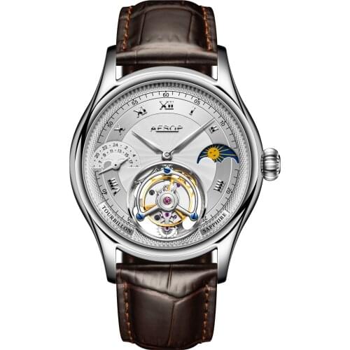 AESOP Mens Watches Real Flying Tourbillon Mechanical Wristwatch Man Skeleton Male Clock Sapphire Waterproof Watch montre homme