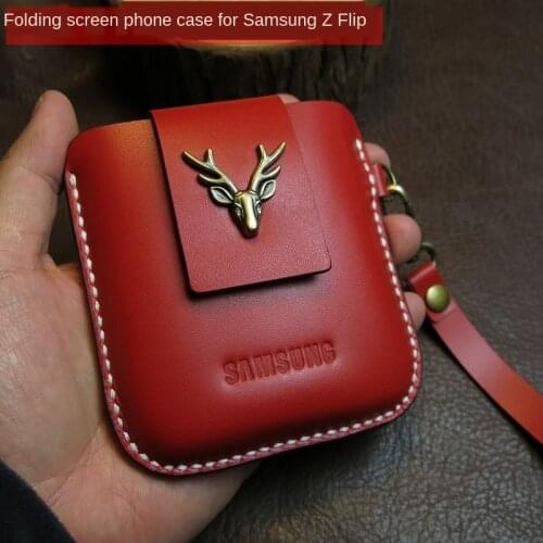 For Samsung Galaxy Z Flip Case Pouch Galaxy Z Flip Case Pouch SM-F700F case Pouch Galaxy Z Flip Genuine Leather Protection Cover