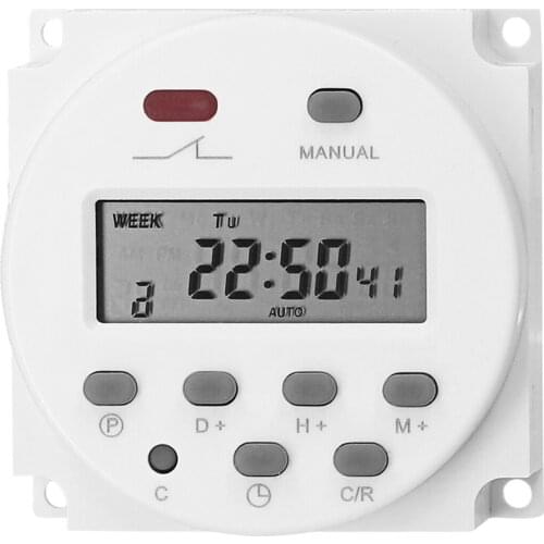 KKmoon CN101A Digital Timer Switch Weekly Programmable Panel Mounted Electrical Timer 16 Independent ON/ OFF Program
