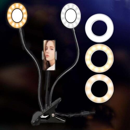 Selfie Ring Light With Long Arm Lazy Mobile Phone Holder Bracket Photography Ring Lighting Led Light For Youtube Tik Tok