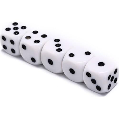 Drinking Dice Acrylic White Round Corner Hexahedron Dice Club Party Table Playing Games RPG Dice Set 5Pcs/Lot 16mm