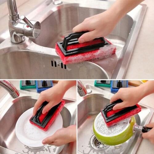 Kitchen Cleaning Bathroom Toilet Kitchen Glass Wall Cleaning Bath Brush Plastic Handle Sponge Bath Bottom Bathup Brush Cleaner