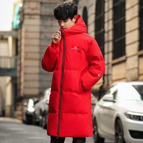 Mens New Clothes Winter Youth down Jacket male Casual Long Hooded Warm White Duck down Coat