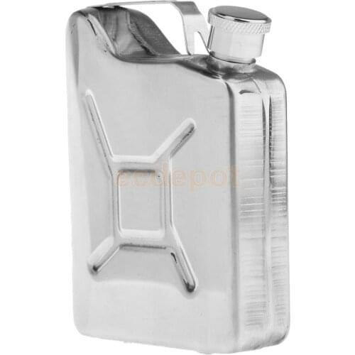 Oil Can Silver 5oz Screw-on Cap Hip Flask Drinking Whiskey Alcohol Bottle